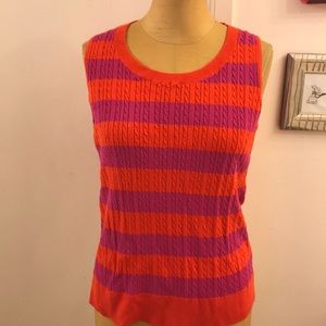 💥Talbots💥 100% Cable knit striped knit tank